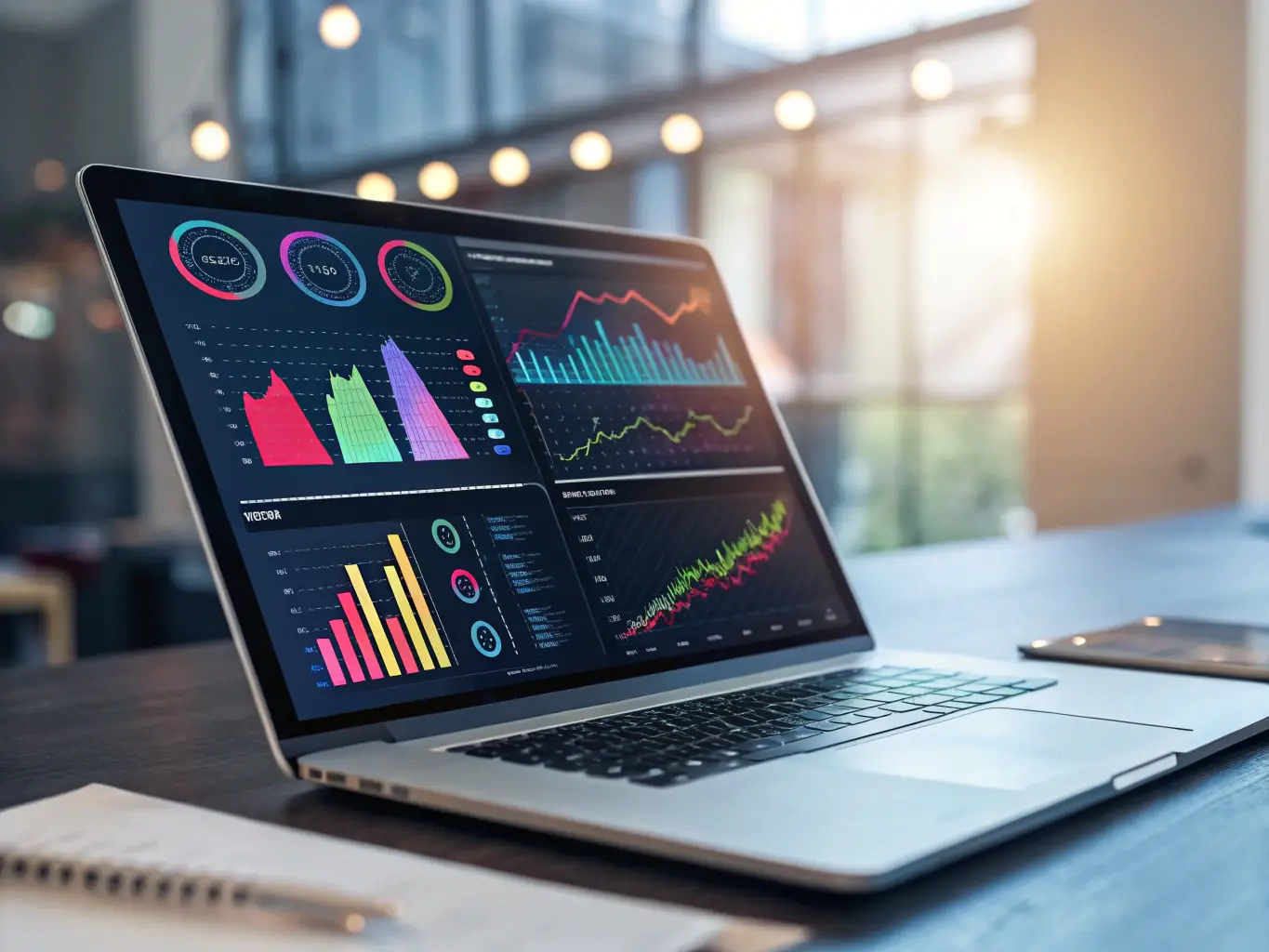 A visual representation of the reporting feature within the 14767977 Canada Inc. Job Management SaaS Platform, displaying customizable charts and graphs that provide insights into project performance and resource allocation.